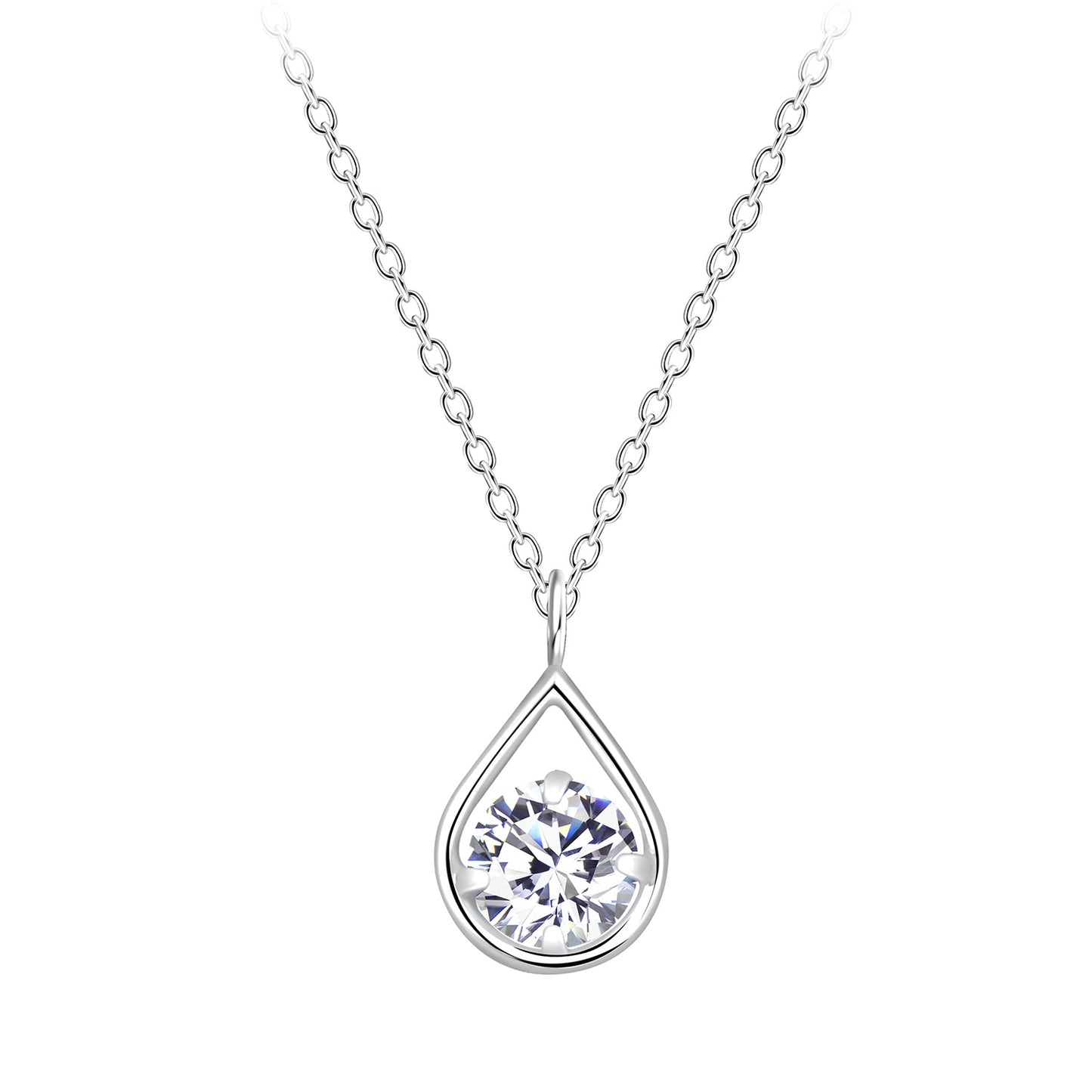 Tears of Joy Tear Drop Cubic Zirconia Necklace