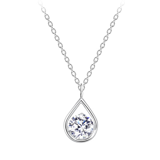 Tears of Joy Tear Drop Cubic Zirconia Necklace