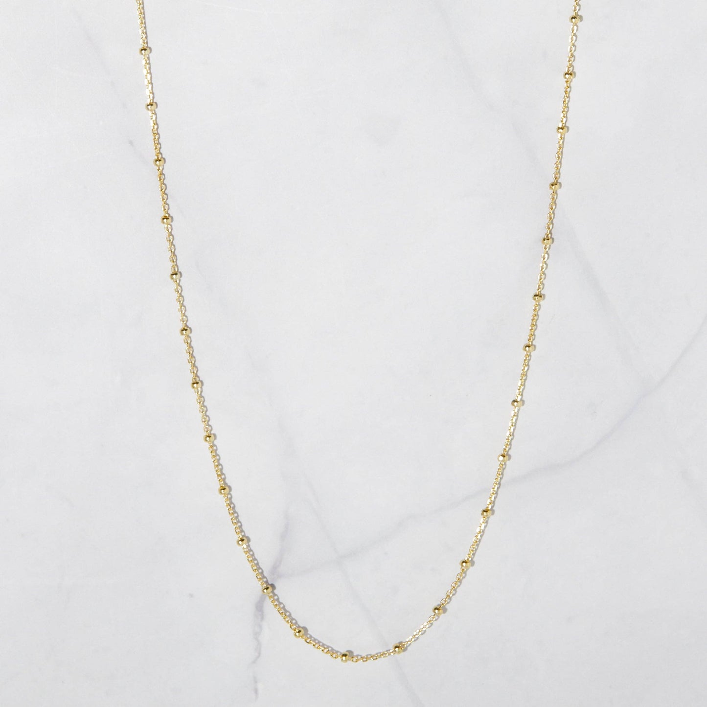 Lovely Gold Beaded Chain Necklace