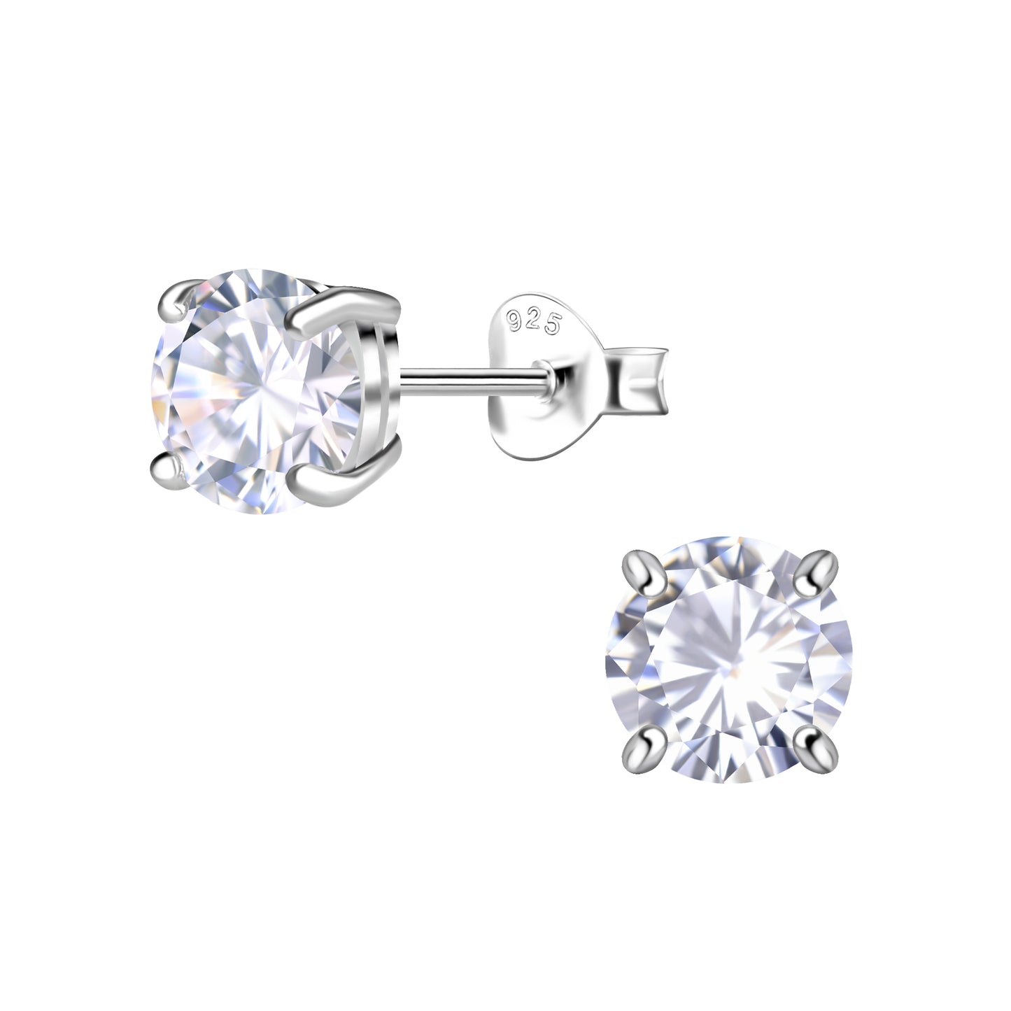 Always in the Mood Prong Set White Cubic Zirconia Stud Earrings