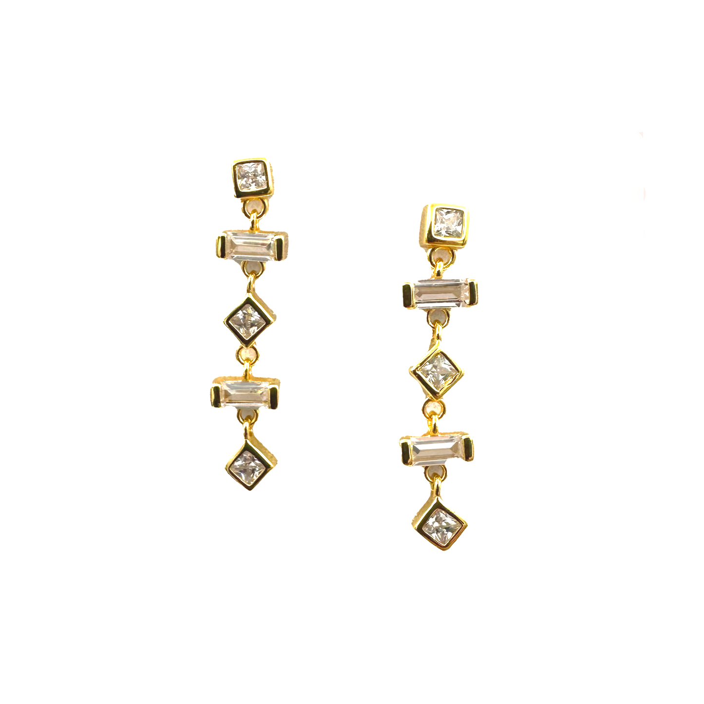 White Cubic Zirconia Dangle Earrings