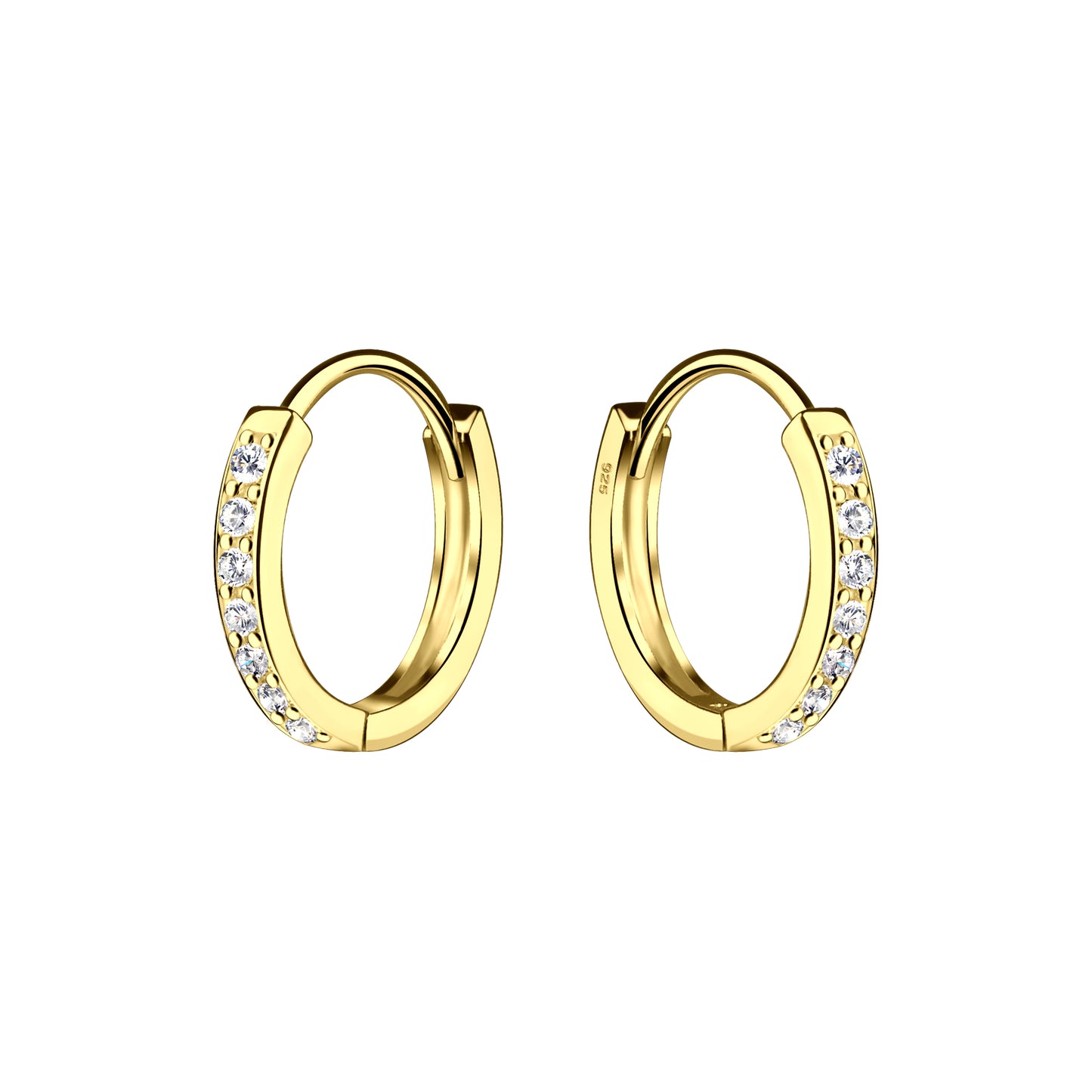 Gold Chic Pave Cubic Zirconia Huggie Earrings