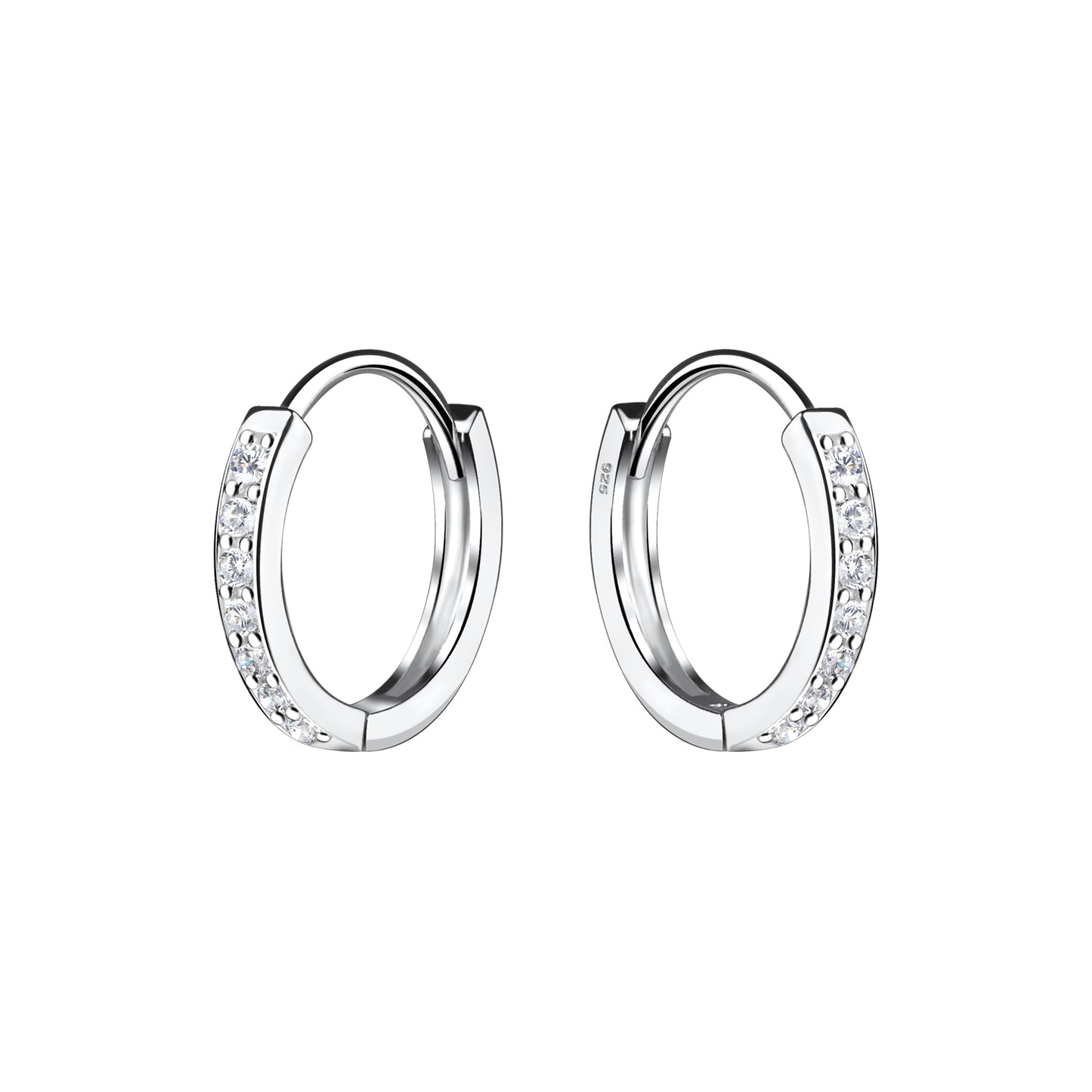 Silver Chic Pave Cubic Zirconia Huggie Earrings