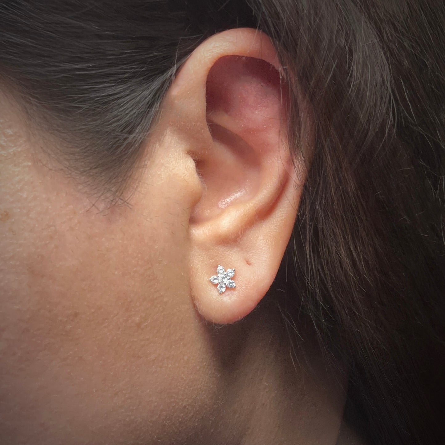 Is It Spring Yet Cubic Zirconia Flower Stud Earrings