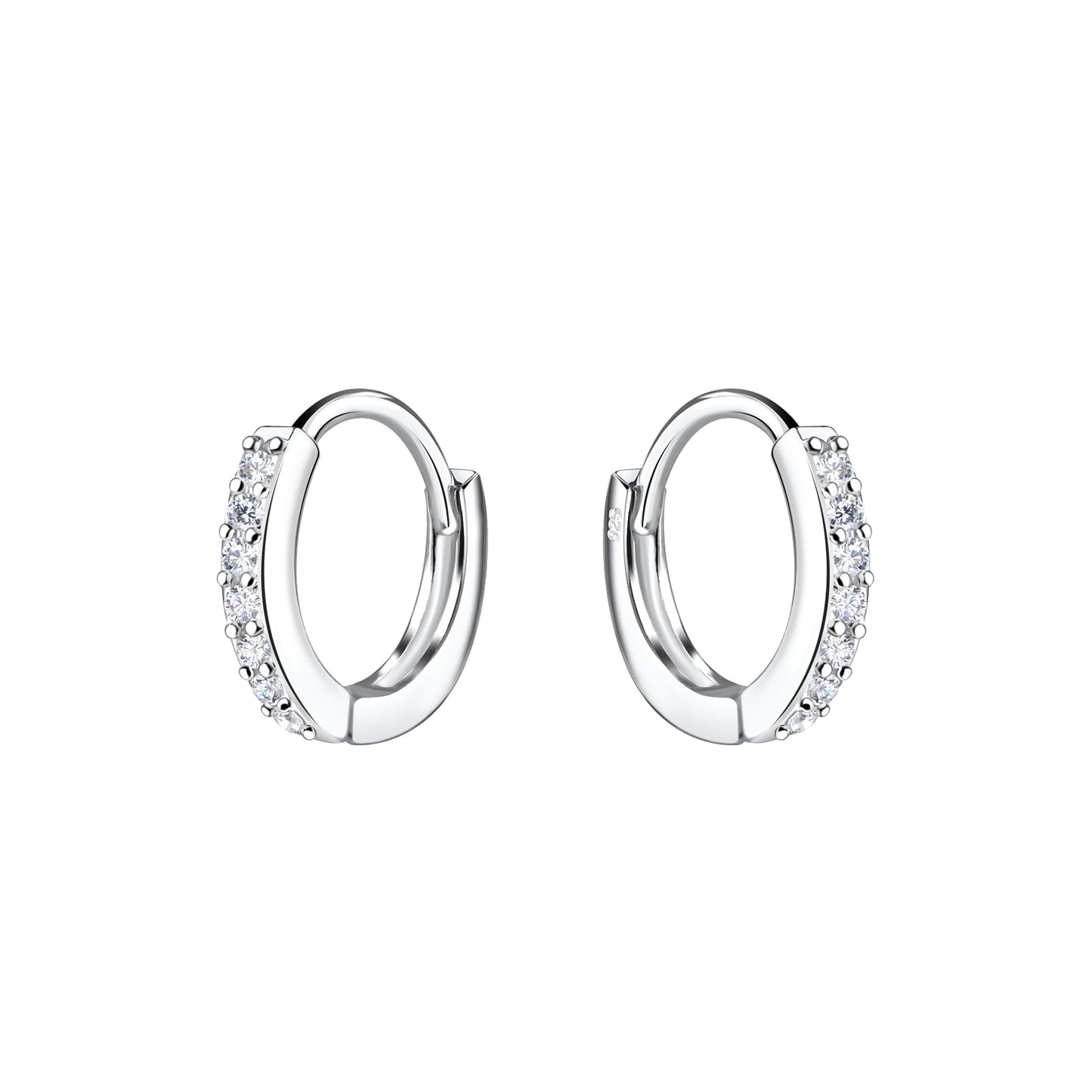 Prong-set Cubic Zirconia Huggie Earrings (11 mm)